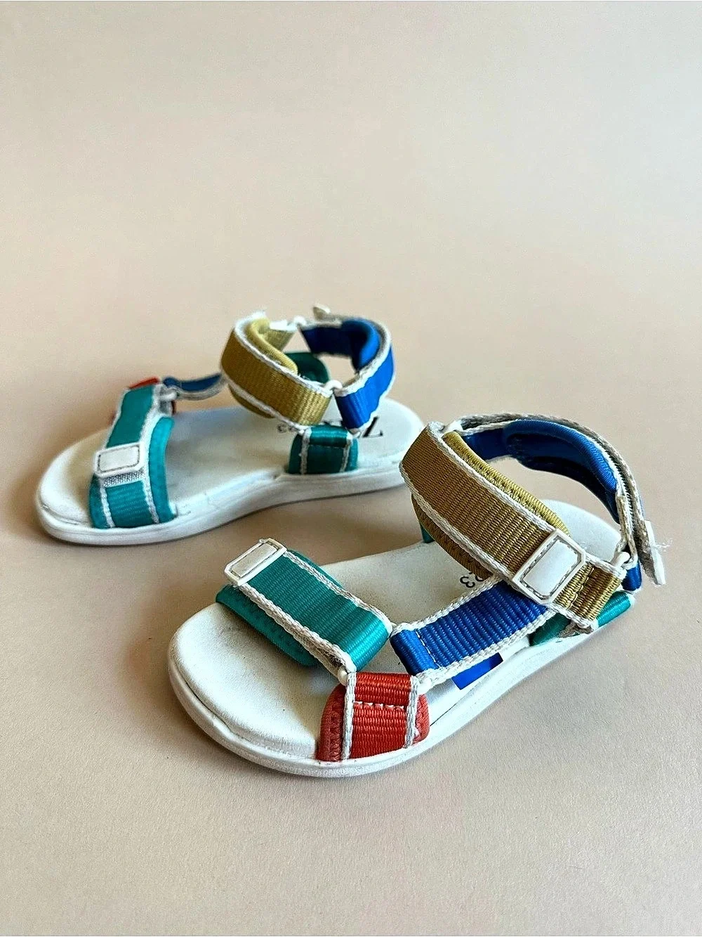Zara Colorblock Toddler Sport Sandals Sz 7 Vacation Shoes Tropical Play Daycare
